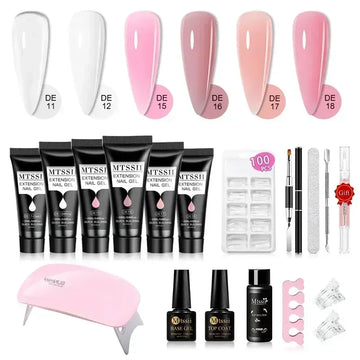 MTSSII 20m Extension Nail Gel Set Manicure Set Finger Quick Buliding Extension Gel Nail Polish Kit Soak Off UV Gel LED Nail Art